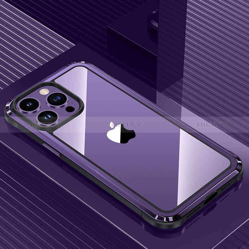 Handyhülle Hülle Luxus Aluminium Metall und Silikon Rahmen Tasche QC1 für Apple iPhone 13 Pro groß