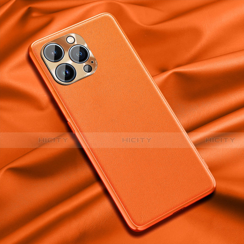 Handyhülle Hülle Luxus Leder Schutzhülle A01 für Apple iPhone 13 Pro Max Orange Plus
