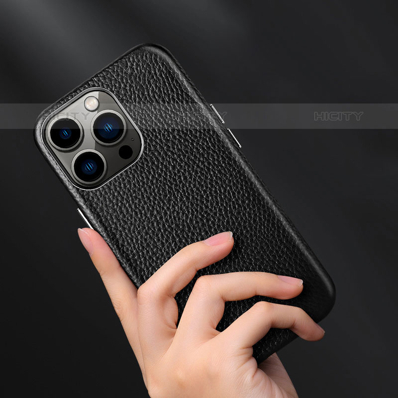Handyhülle Hülle Luxus Leder Schutzhülle A03 für Apple iPhone 15 Pro groß