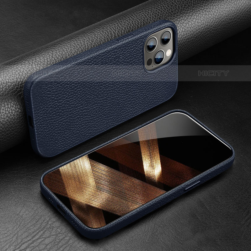 Handyhülle Hülle Luxus Leder Schutzhülle A03 für Apple iPhone 15 Pro Blau