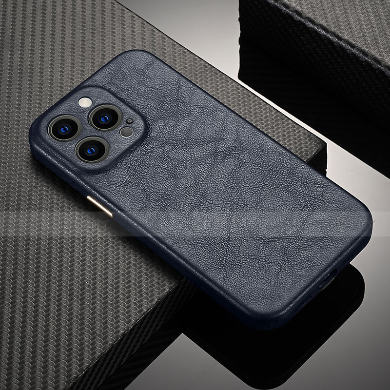 Handyhülle Hülle Luxus Leder Schutzhülle A10 für Apple iPhone 15 Pro Blau Plus