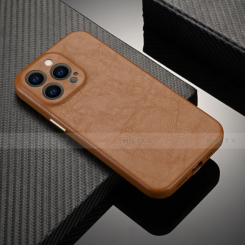 Handyhülle Hülle Luxus Leder Schutzhülle A10 für Apple iPhone 15 Pro Braun Plus