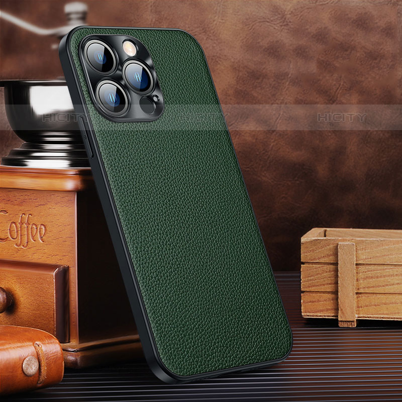 Handyhülle Hülle Luxus Leder Schutzhülle A11 für Apple iPhone 15 Pro Grün Plus