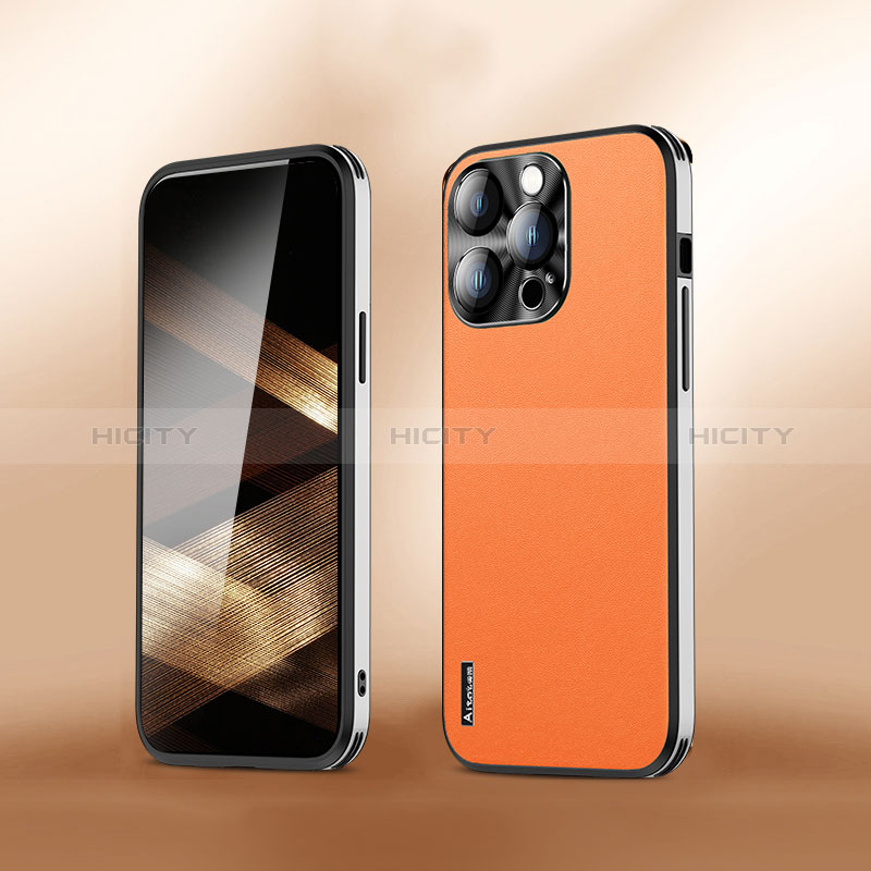 Handyhülle Hülle Luxus Leder Schutzhülle AT6 für Apple iPhone 13 Pro Max Orange Plus