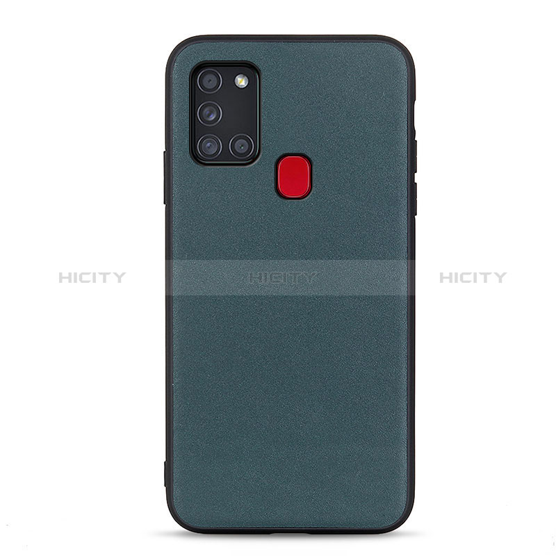 Handyhülle Hülle Luxus Leder Schutzhülle B01H für Samsung Galaxy A21s Grün Plus