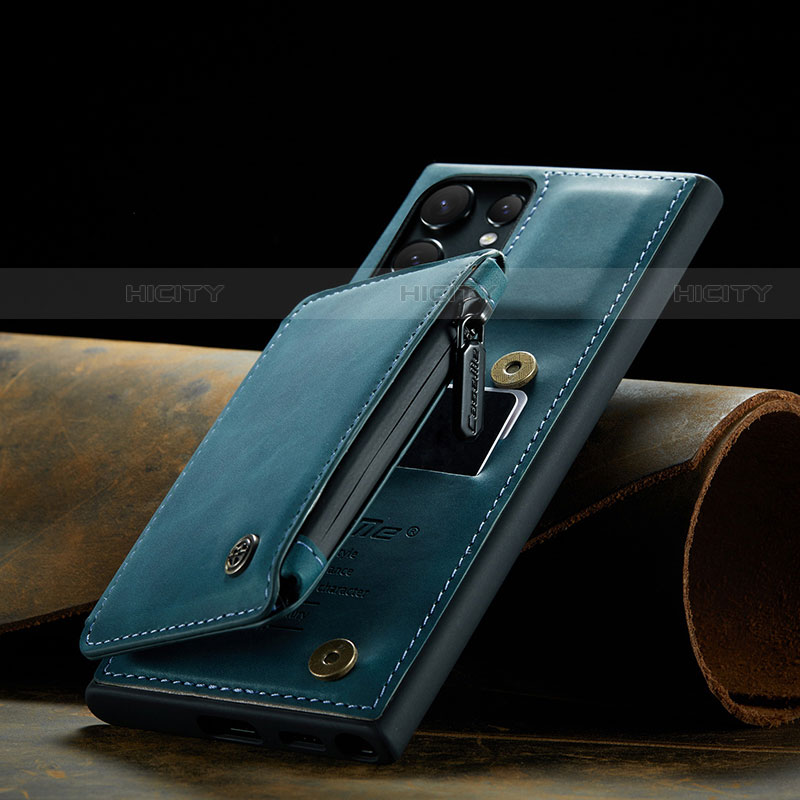 Handyhülle Hülle Luxus Leder Schutzhülle C02S für Samsung Galaxy S23 Ultra 5G Blau Plus
