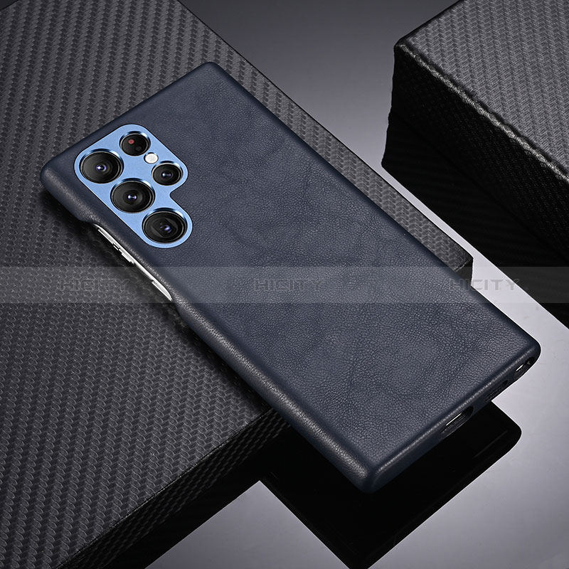 Handyhülle Hülle Luxus Leder Schutzhülle C06 für Samsung Galaxy S24 Ultra 5G Blau Plus