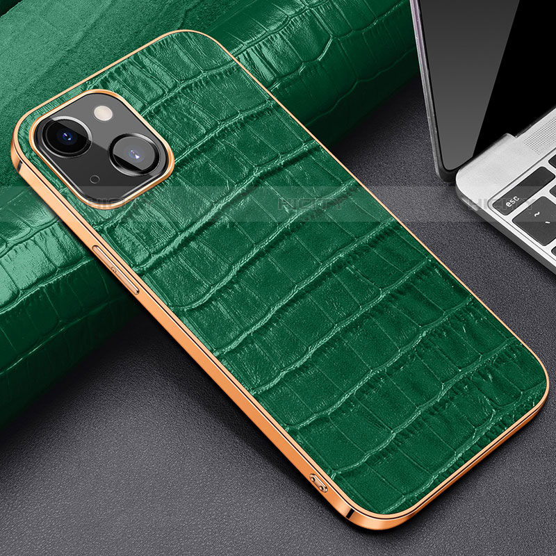 Handyhülle Hülle Luxus Leder Schutzhülle für Apple iPhone 14 Plus Grün