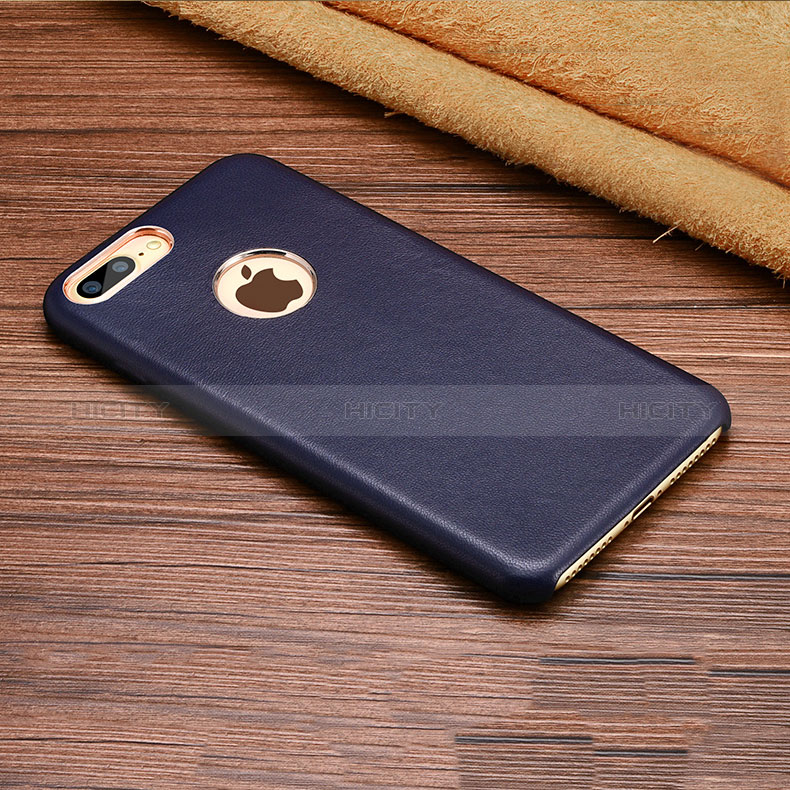 Handyhülle Hülle Luxus Leder Schutzhülle für Apple iPhone 8 Plus Blau groß