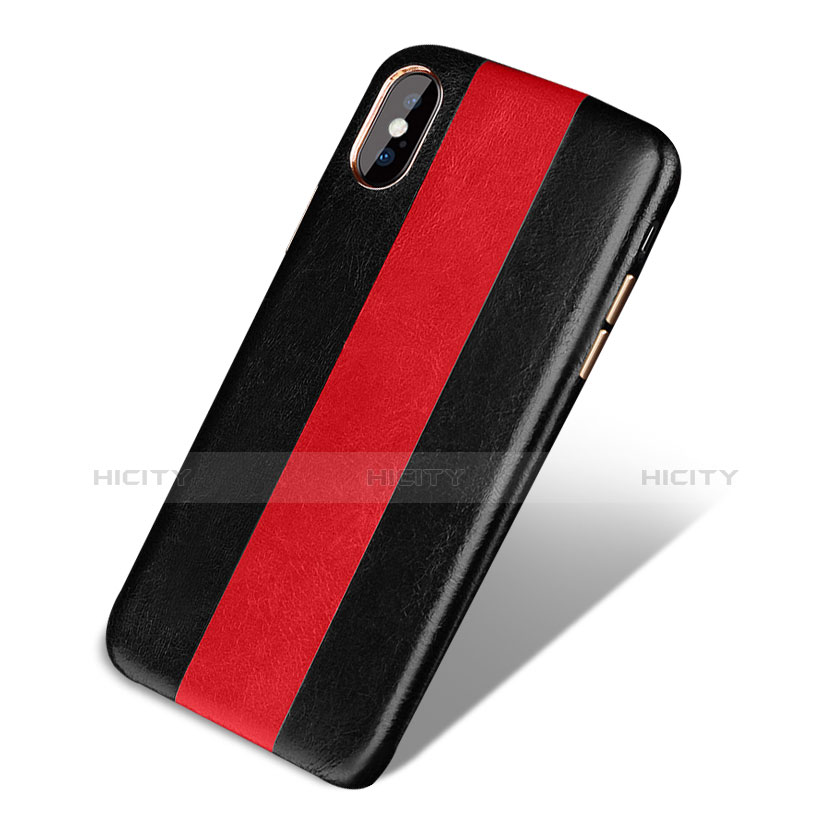 Handyhülle Hülle Luxus Leder Schutzhülle für Apple iPhone X Rot