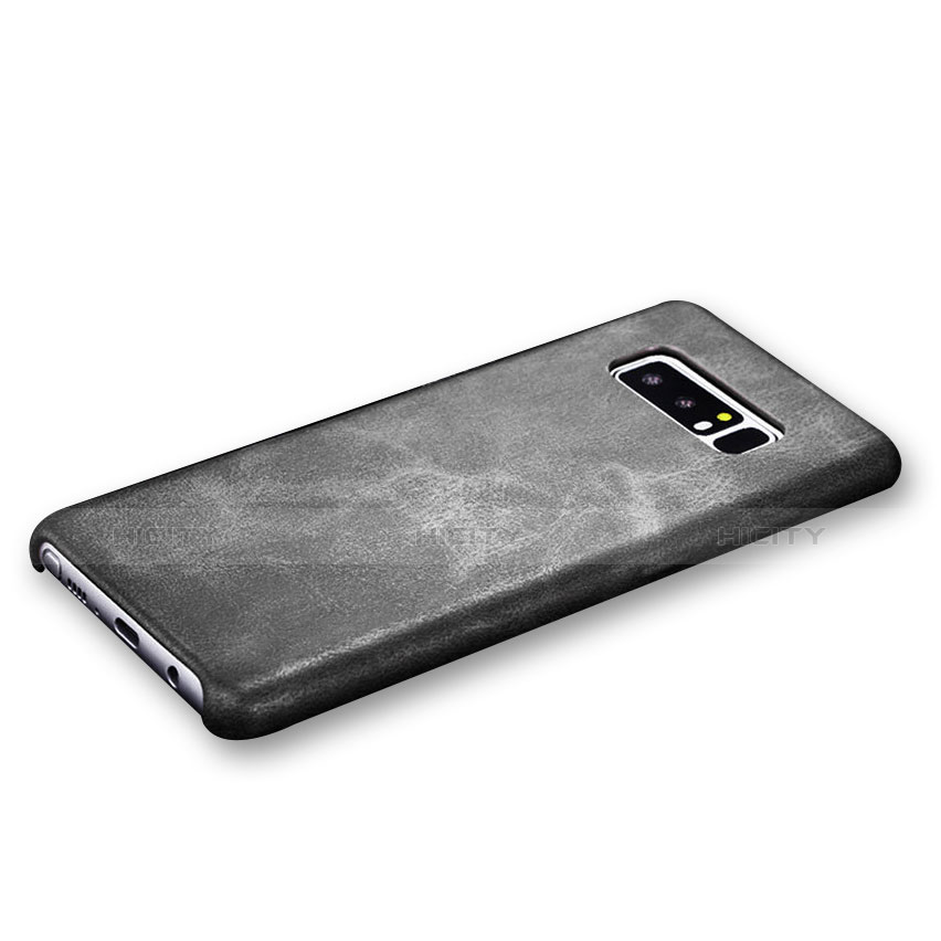 Handyhülle Hülle Luxus Leder Schutzhülle für Samsung Galaxy Note 8 Schwarz groß