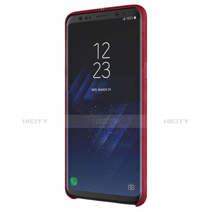Handyhülle Hülle Luxus Leder Schutzhülle für Samsung Galaxy S9 Plus Rot groß