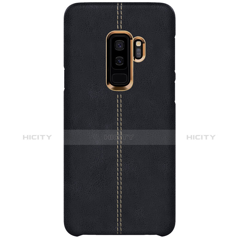 Handyhülle Hülle Luxus Leder Schutzhülle für Samsung Galaxy S9 Plus Schwarz