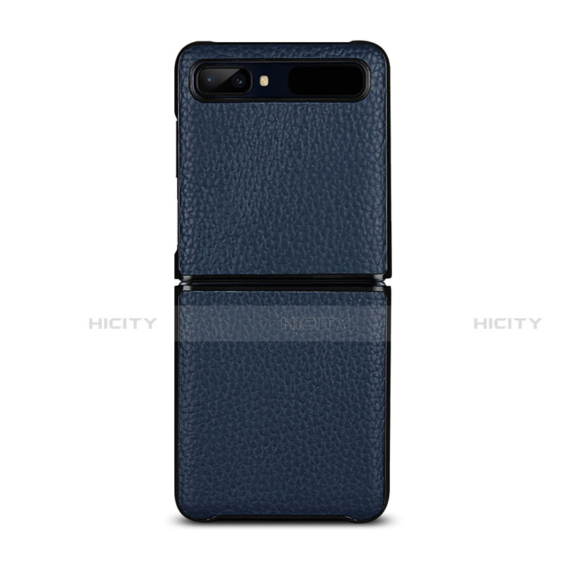 Handyhülle Hülle Luxus Leder Schutzhülle für Samsung Galaxy Z Flip 5G Blau Plus