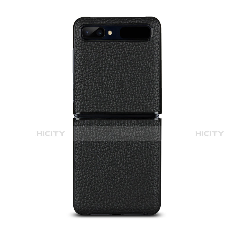 Handyhülle Hülle Luxus Leder Schutzhülle für Samsung Galaxy Z Flip 5G Schwarz Plus