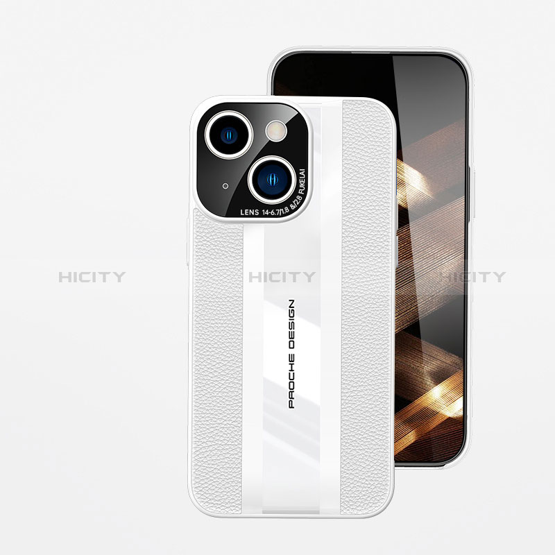 Handyhülle Hülle Luxus Leder Schutzhülle JB5 für Apple iPhone 15 Plus Weiß Plus