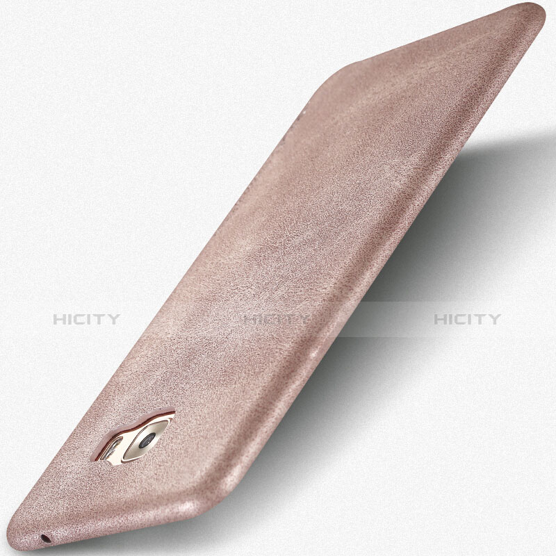 Handyhülle Hülle Luxus Leder Schutzhülle L01 für Samsung Galaxy C7 Pro C7010 Rosegold groß