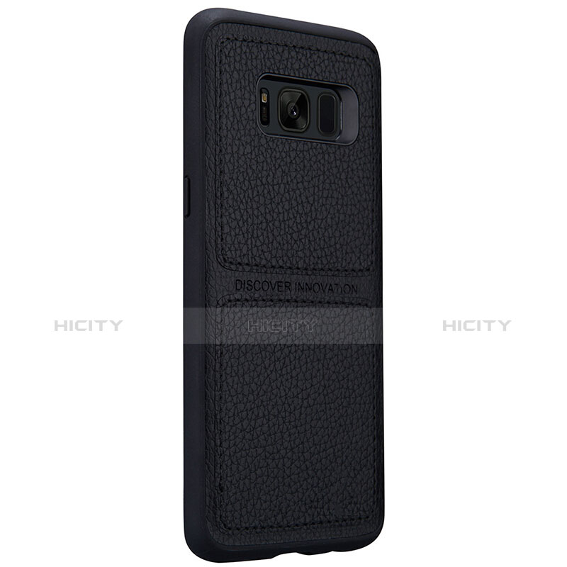 Handyhülle Hülle Luxus Leder Schutzhülle L01 für Samsung Galaxy S8 Plus Schwarz groß
