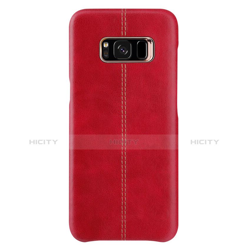 Handyhülle Hülle Luxus Leder Schutzhülle L01 für Samsung Galaxy S8 Rot groß