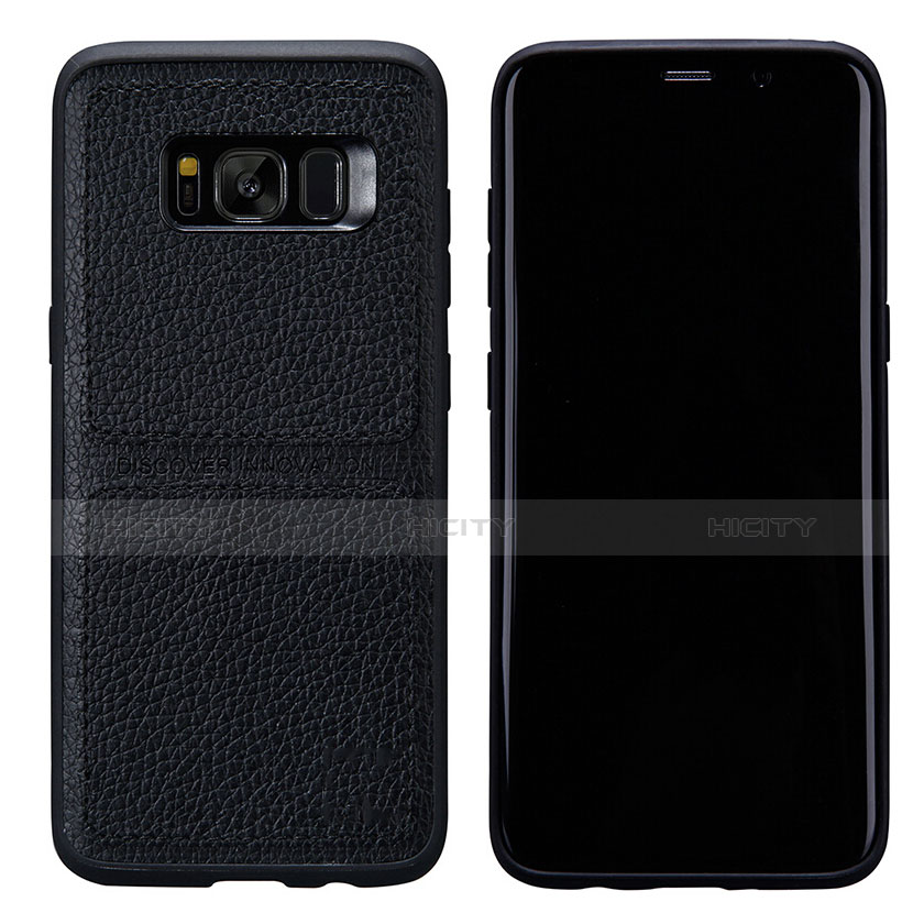 Handyhülle Hülle Luxus Leder Schutzhülle L01 für Samsung Galaxy S8 Schwarz Plus