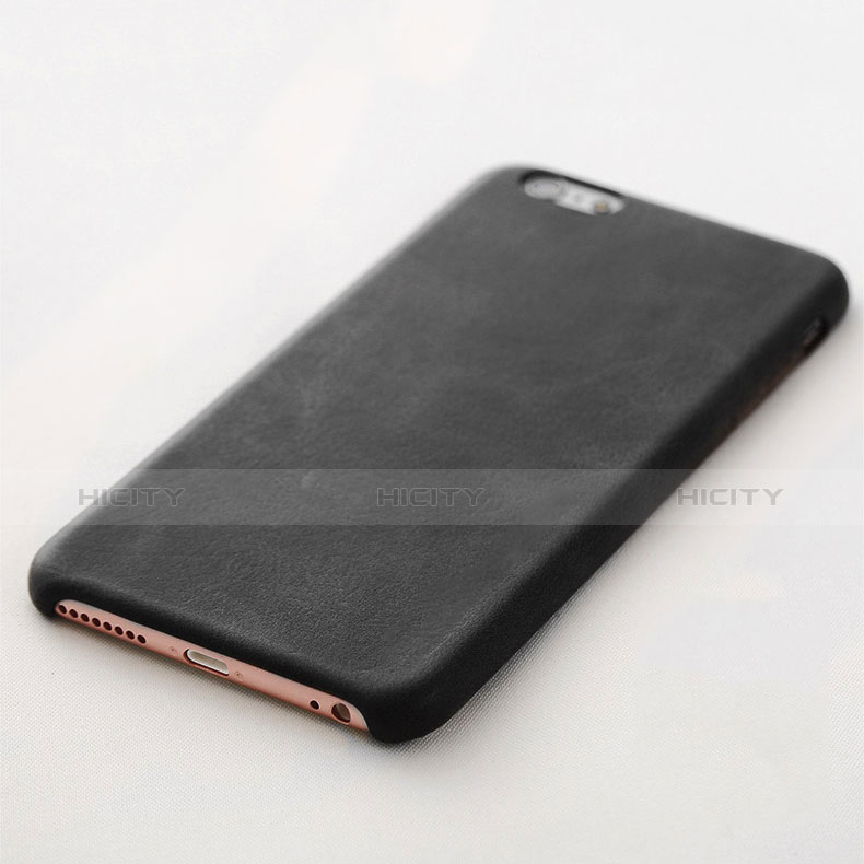 Handyhülle Hülle Luxus Leder Schutzhülle L02 für Apple iPhone 6 Plus Schwarz groß