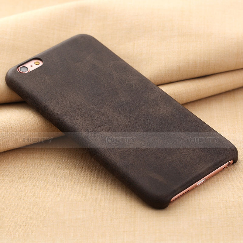 Handyhülle Hülle Luxus Leder Schutzhülle L02 für Apple iPhone 6S Plus Braun groß