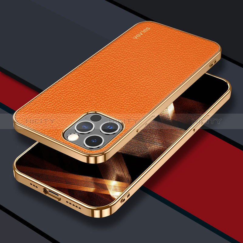 Handyhülle Hülle Luxus Leder Schutzhülle LD3 für Apple iPhone 14 Pro Orange Plus