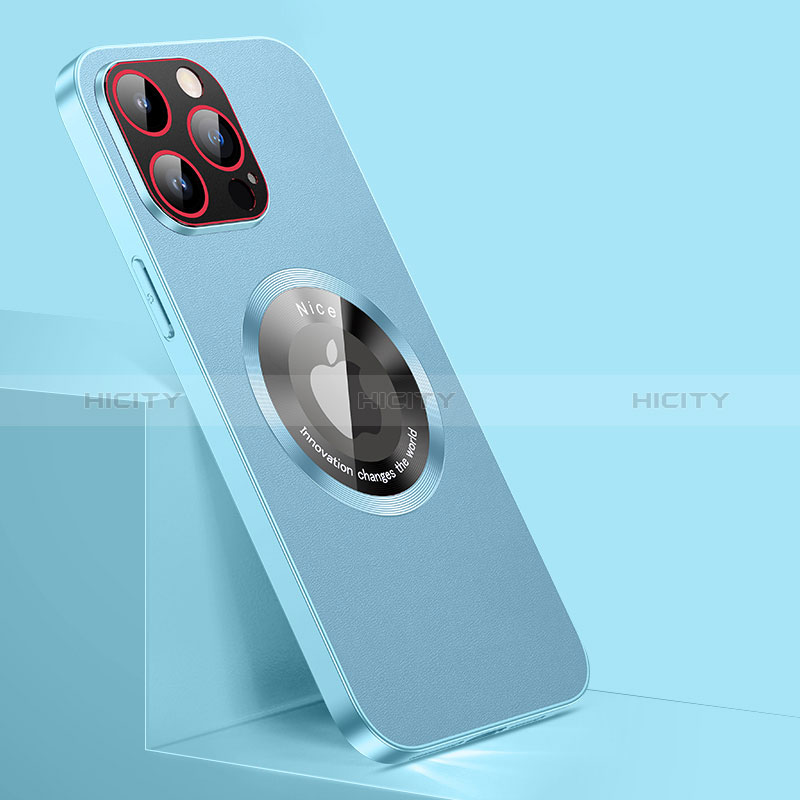 Handyhülle Hülle Luxus Leder Schutzhülle mit Mag-Safe Magnetic Magnetisch für Apple iPhone 15 Pro Hellblau Plus