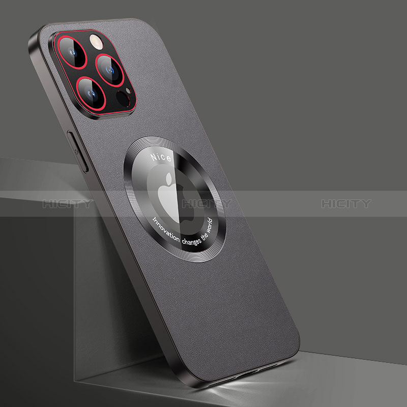 Handyhülle Hülle Luxus Leder Schutzhülle mit Mag-Safe Magnetic Magnetisch für Apple iPhone 15 Pro Schwarz Plus