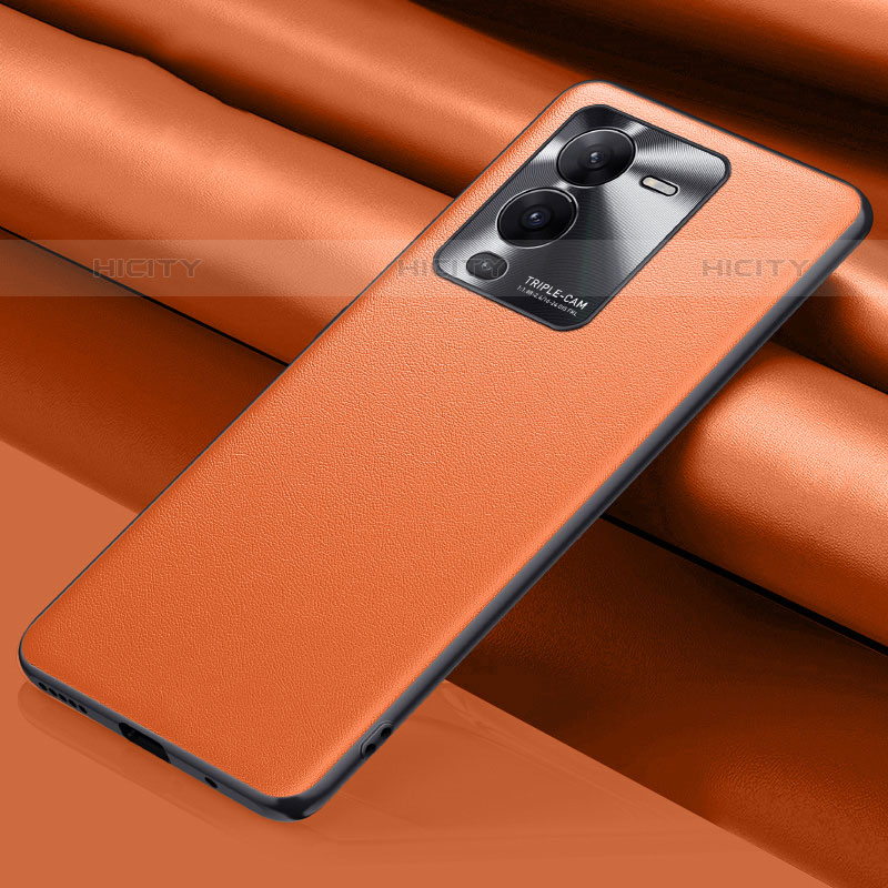 Handyhülle Hülle Luxus Leder Schutzhülle QK1 für Vivo V25 Pro 5G Orange