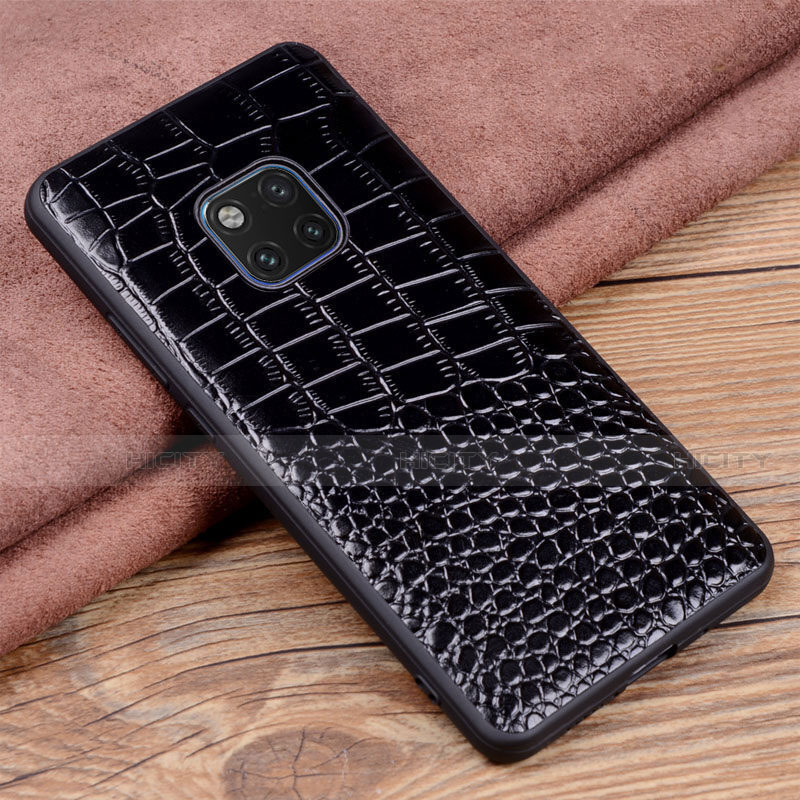 Handyhülle Hülle Luxus Leder Schutzhülle R02 für Huawei Mate 20 Pro Schwarz
