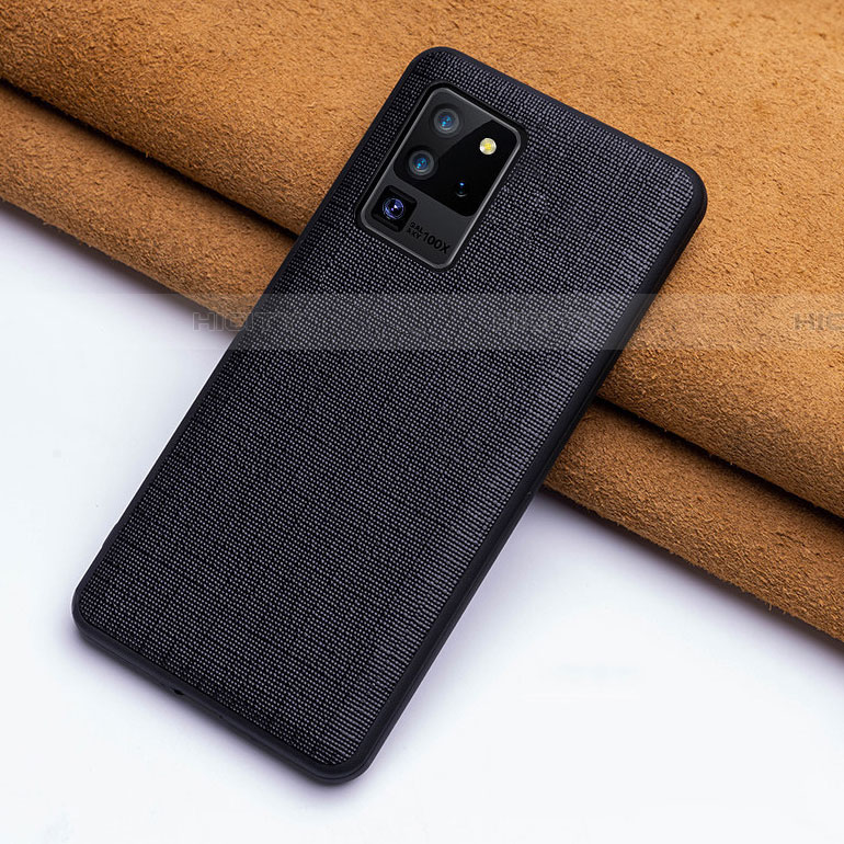 Handyhülle Hülle Luxus Leder Schutzhülle R03 für Samsung Galaxy S20 Ultra 5G Schwarz Plus