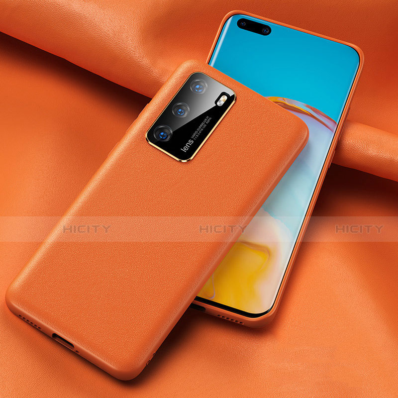 Handyhülle Hülle Luxus Leder Schutzhülle R06 für Huawei P40 Orange