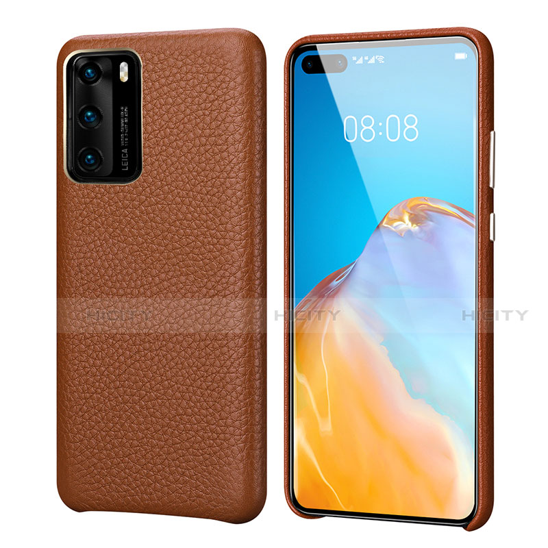 Handyhülle Hülle Luxus Leder Schutzhülle R09 für Huawei P40 Braun