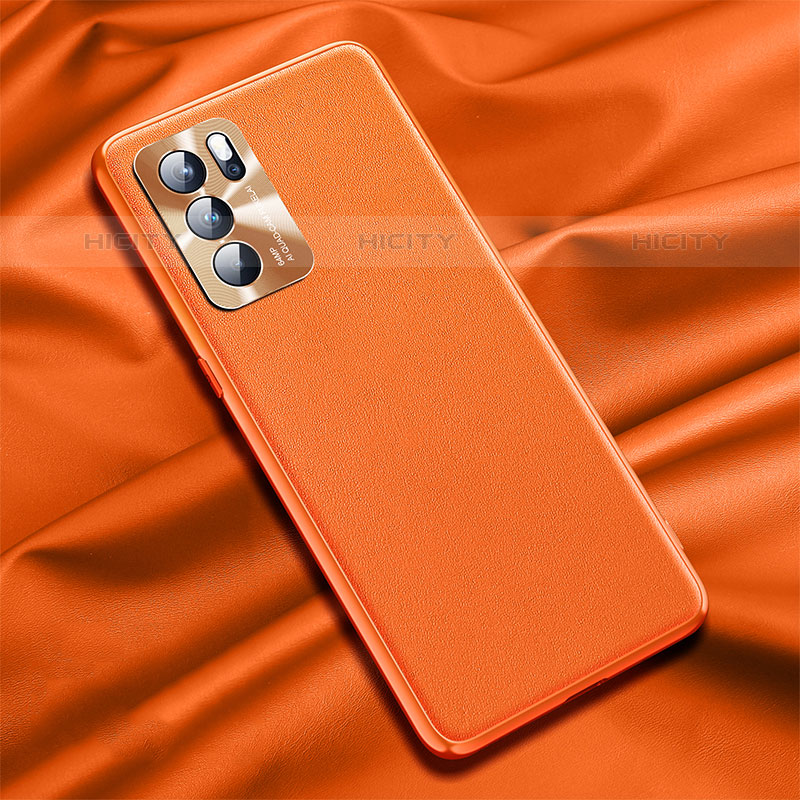 Handyhülle Hülle Luxus Leder Schutzhülle S01 für Oppo Reno6 Pro 5G India Orange