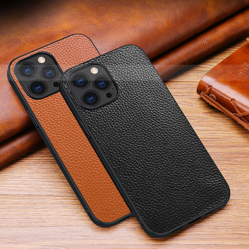 Handyhülle Hülle Luxus Leder Schutzhülle S03 für Apple iPhone 15 Pro groß