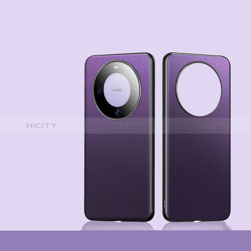 Handyhülle Hülle Luxus Leder Schutzhülle TB1 für Huawei Mate 60 Violett Plus