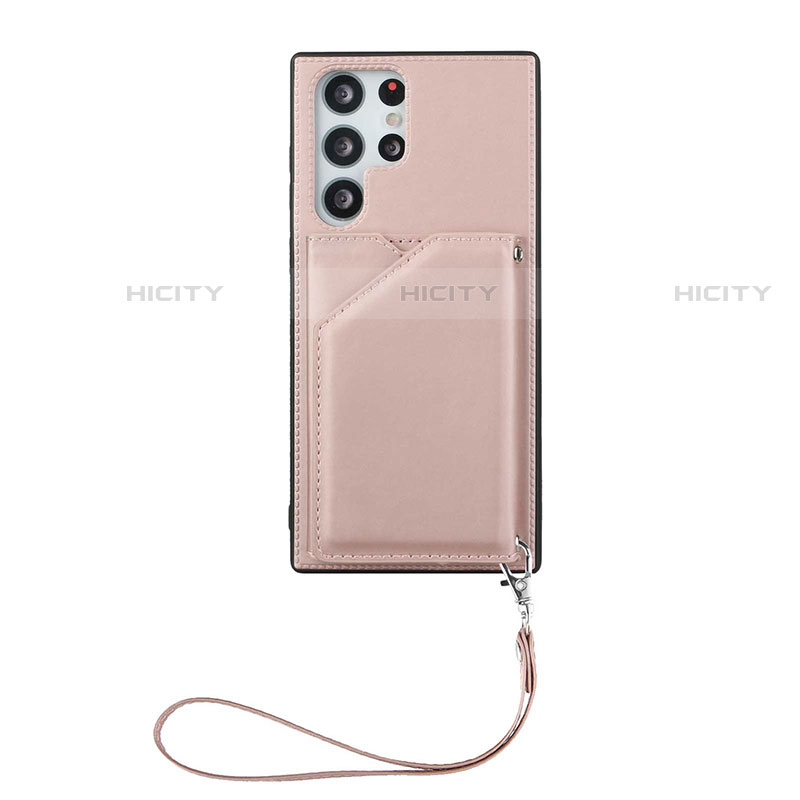 Handyhülle Hülle Luxus Leder Schutzhülle Y03B für Samsung Galaxy S22 Ultra 5G Rosegold Plus