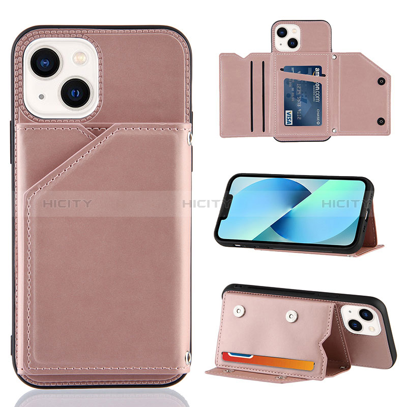 Handyhülle Hülle Luxus Leder Schutzhülle Y05B für Apple iPhone 14 Rosegold