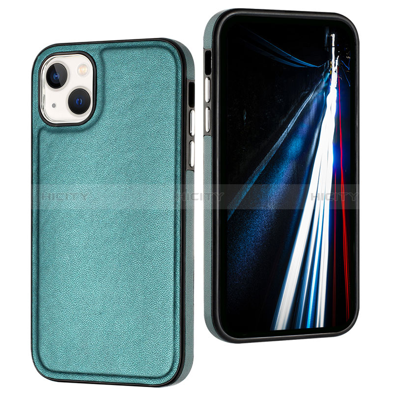 Handyhülle Hülle Luxus Leder Schutzhülle Y07B für Apple iPhone 14 Grün Plus