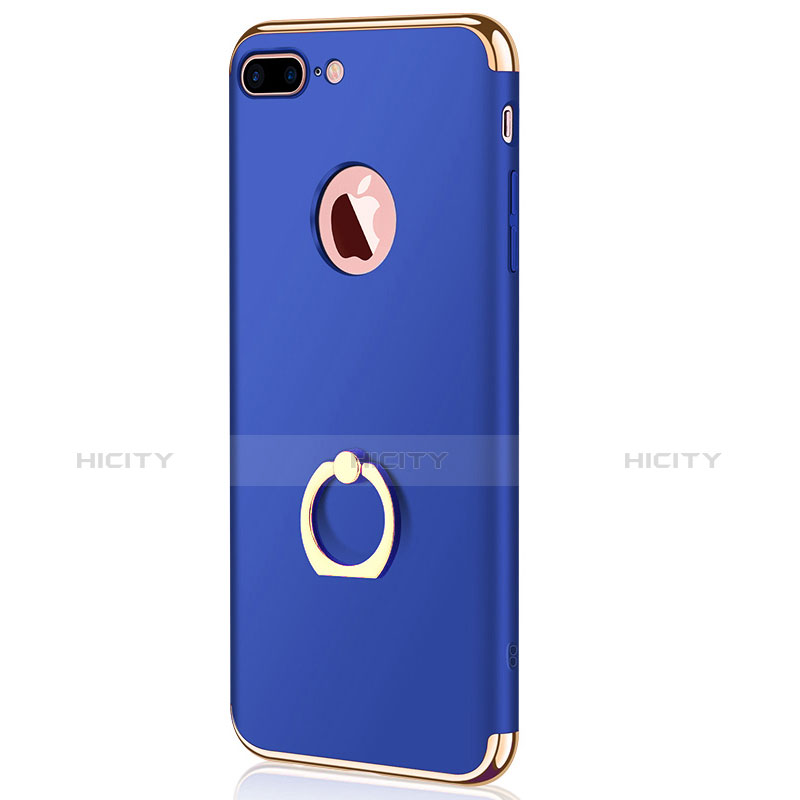 Handyhülle Hülle Luxus Metall Rahmen und Kunststoff F04 für Apple iPhone 7 Plus Blau Plus