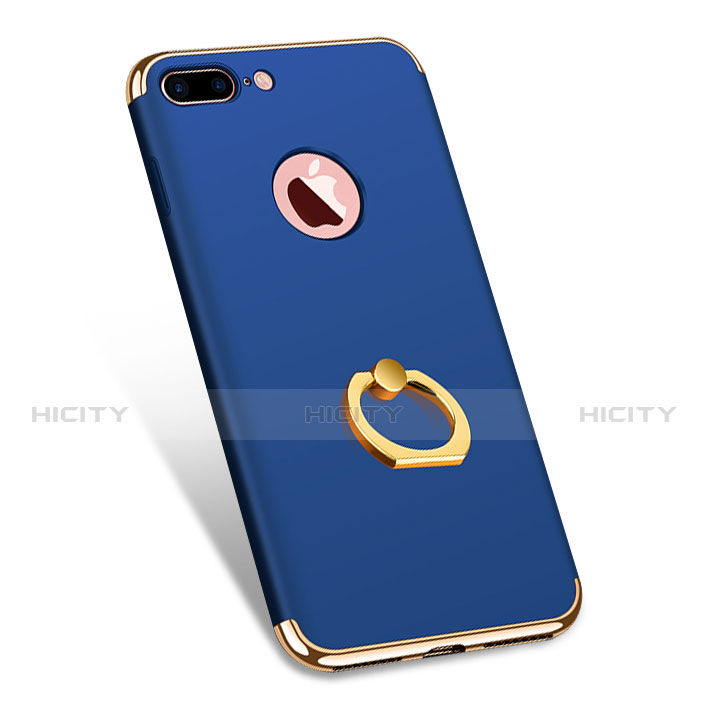 Handyhülle Hülle Luxus Metall Rahmen und Kunststoff F04 für Apple iPhone 7 Plus Blau groß