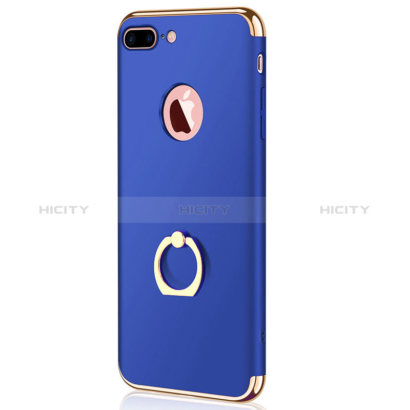 Handyhülle Hülle Luxus Metall Rahmen und Kunststoff F04 für Apple iPhone 8 Plus Blau Plus