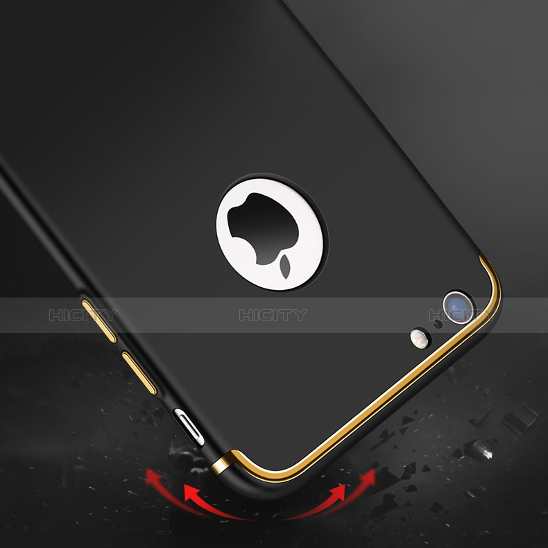Handyhülle Hülle Luxus Metall Rahmen und Kunststoff für Apple iPhone 6S Plus Schwarz