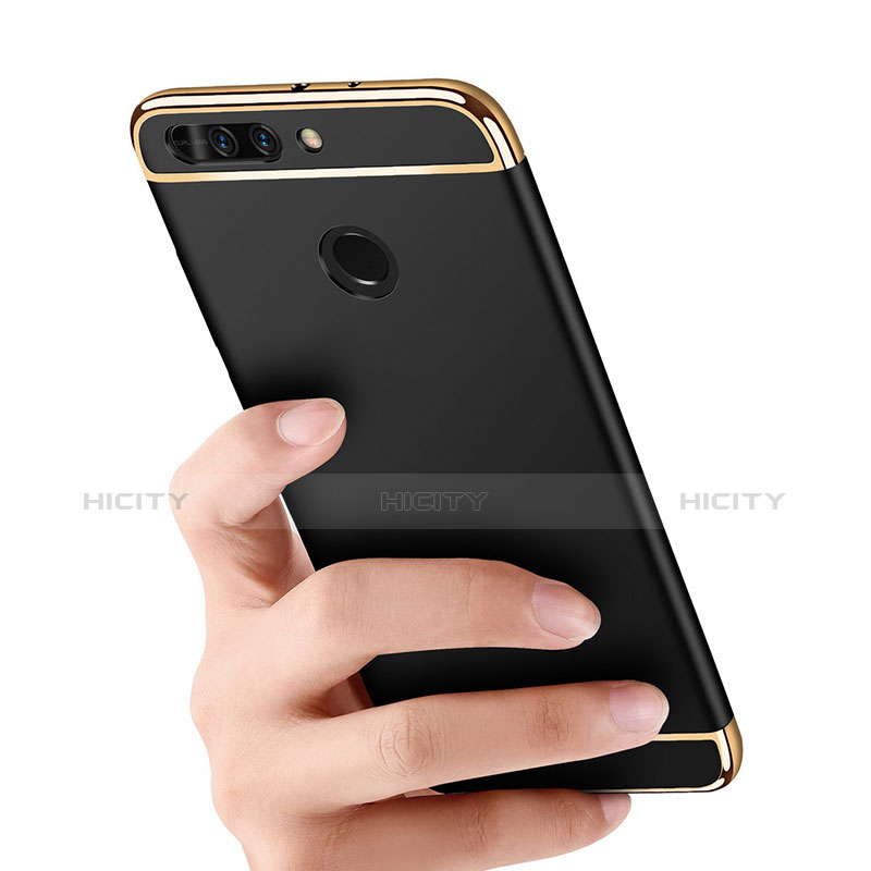 Handyhülle Hülle Luxus Metall Rahmen und Kunststoff für Huawei Honor 8 Pro Schwarz groß