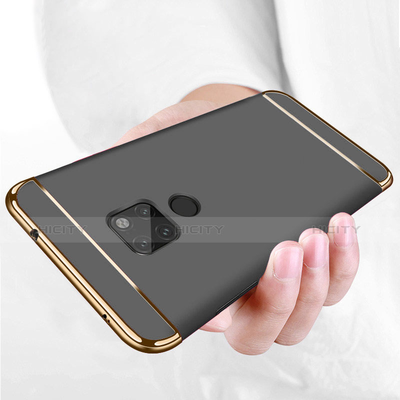Handyhülle Hülle Luxus Metall Rahmen und Kunststoff für Huawei Mate 20 Schwarz Plus