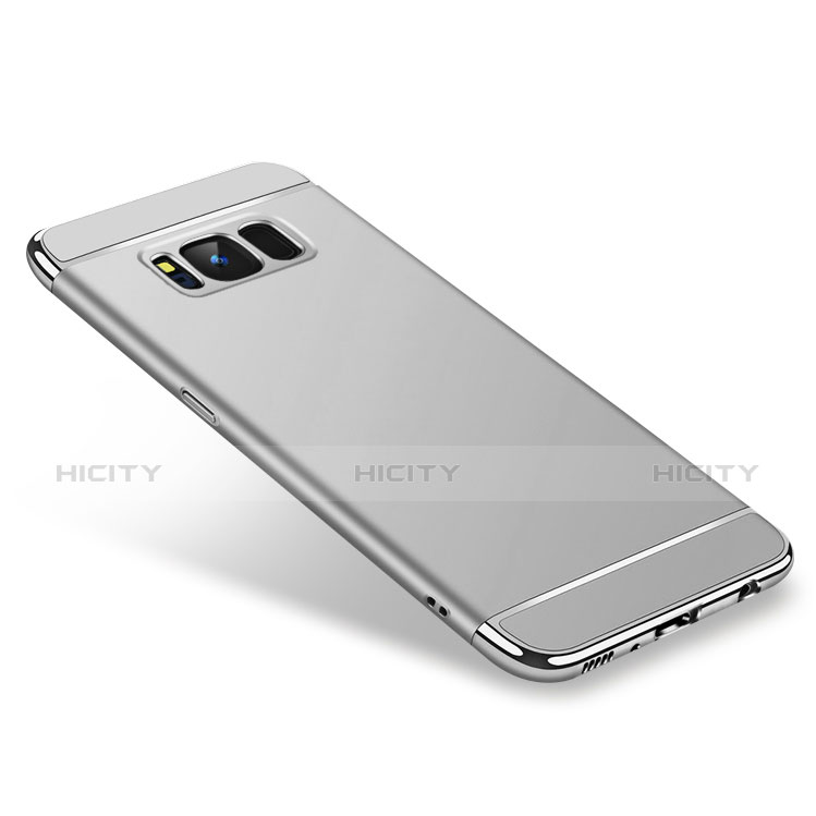 Handyhülle Hülle Luxus Metall Rahmen und Kunststoff für Samsung Galaxy S8 Silber