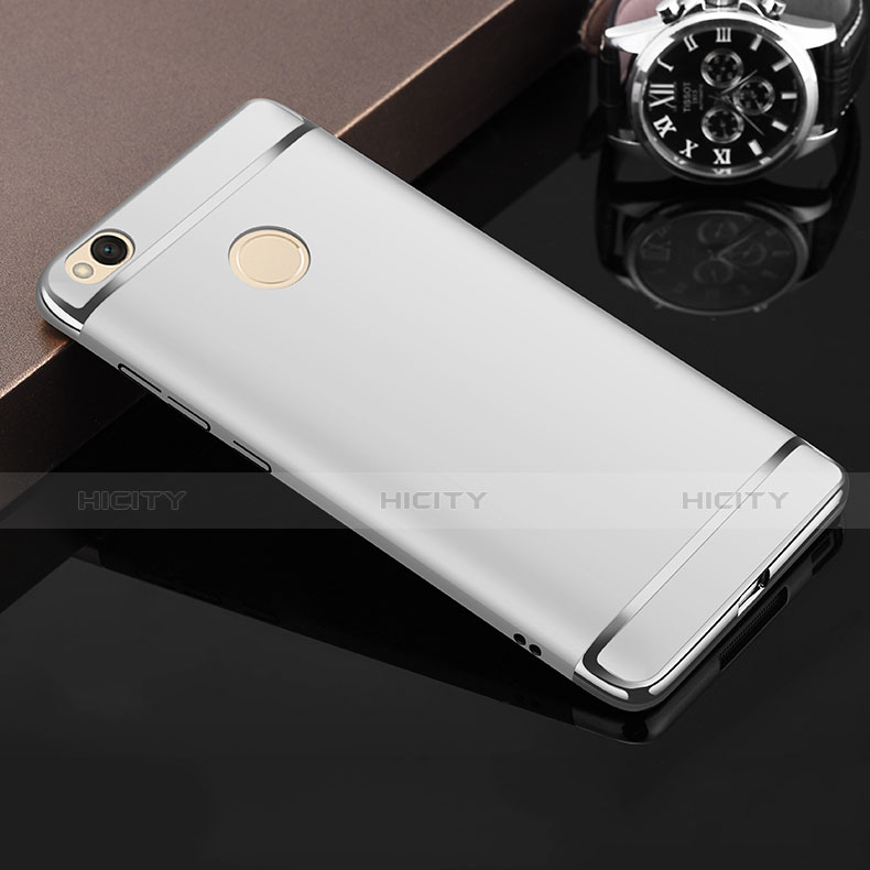 Handyhülle Hülle Luxus Metall Rahmen und Kunststoff für Xiaomi Redmi 4X Silber