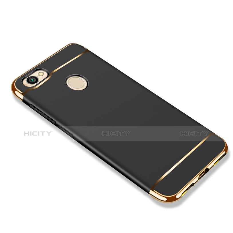Handyhülle Hülle Luxus Metall Rahmen und Kunststoff für Xiaomi Redmi Note 5A High Edition Schwarz groß