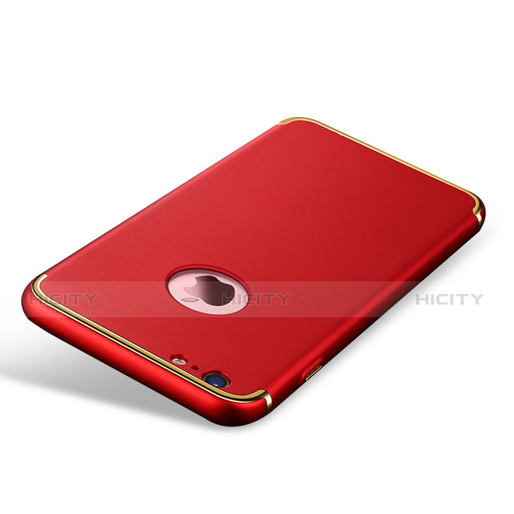 Handyhülle Hülle Luxus Metall Rahmen und Kunststoff M02 für Apple iPhone 6S Rot groß
